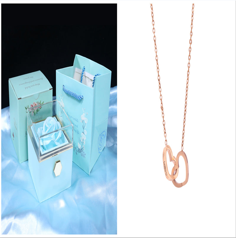 Rotating Soap Rose Gift Box, Romantic Jewellery Packaging