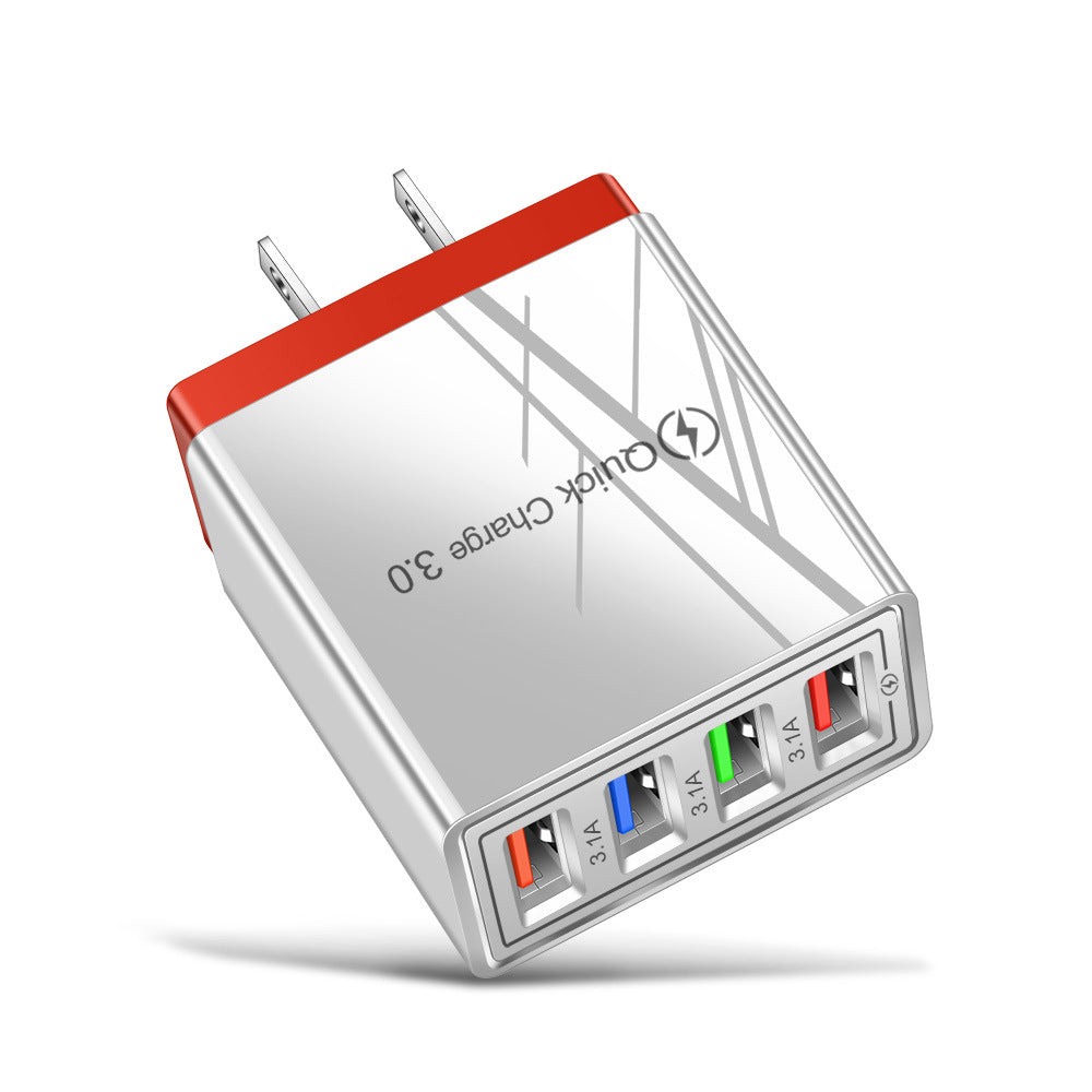 Quick Charge 3.0 USB Wall Charger with 4 Ports for Phones and Tablets