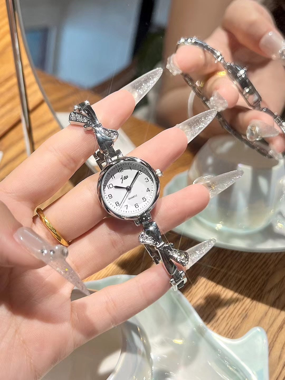 Women's Rose Gold Bracelet Watch with Slim Case, Gift Ready