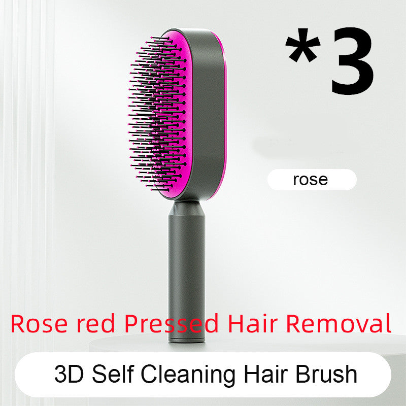 Self-Cleaning Airbag Hair Brush With Scalp Massage, Anti-Static