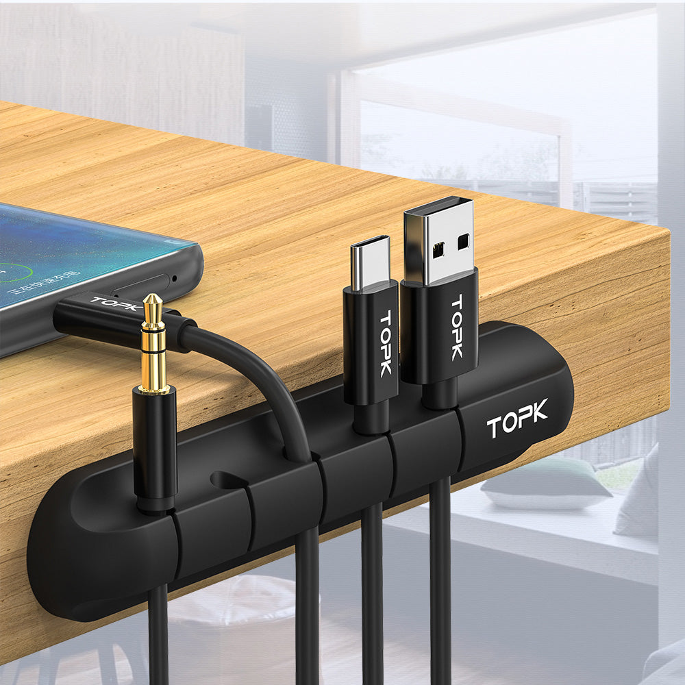 Silicone Cable Organiser Clips for Desks and Headphone Wires