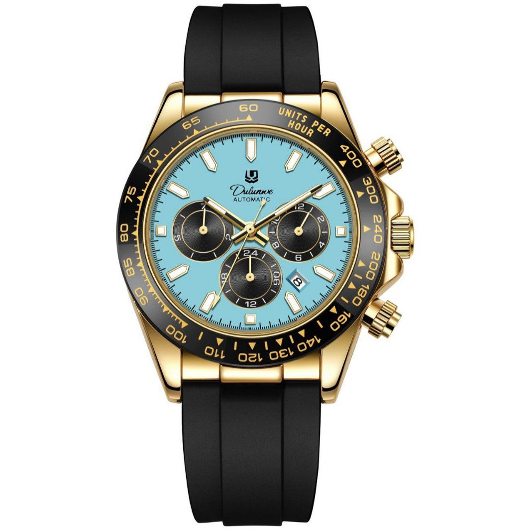 Men's Fully Automatic Mechanical Watch with Gold Case