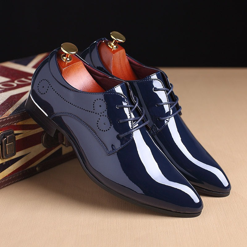 Men's Leather Dress Shoes, Business Casual Lace-Up in Many Colours