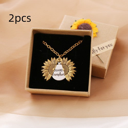 You Are My Sunshine Sunflower Necklace for Women and Men with Gift Box