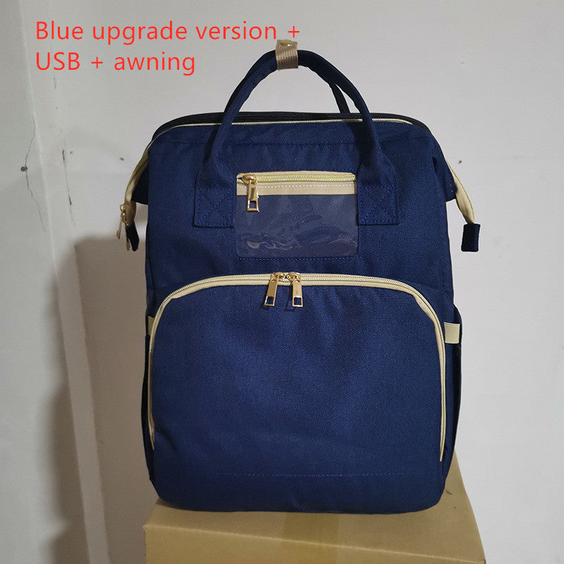 Folding Travel Bed Backpack for Mums with USB Charging