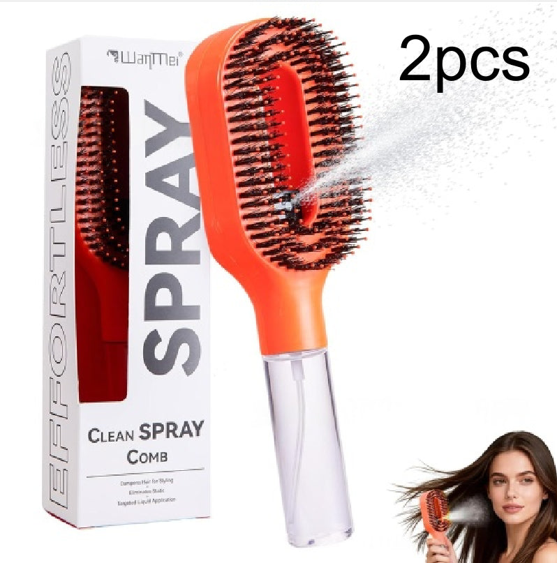 2-in-1 Detangling Hairbrush with Mist Spray Bottle
