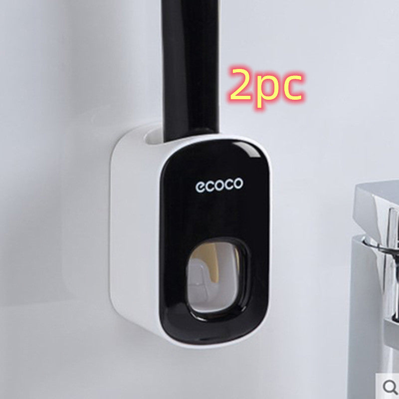Wall Mounted Automatic Toothpaste Dispenser And Toothbrush Holder
