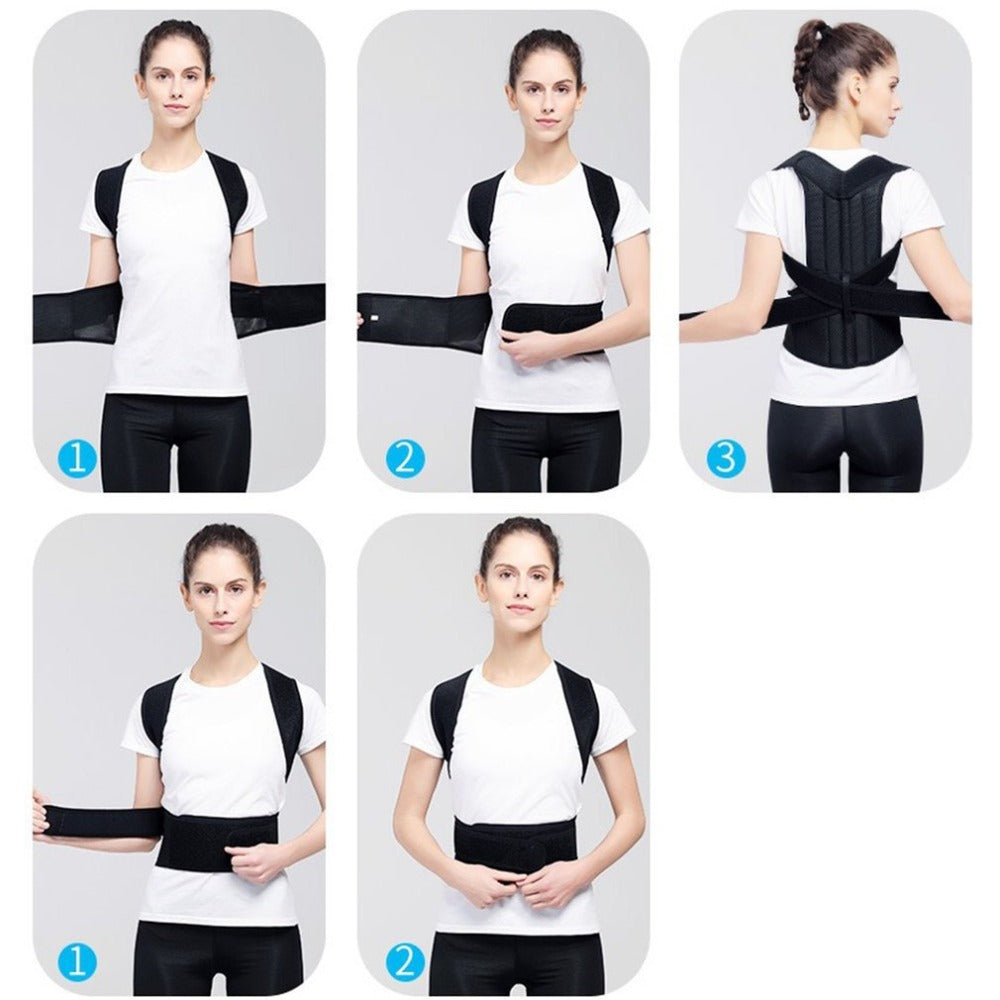 Adjustable Back Posture Support Brace In Breathable Fabric