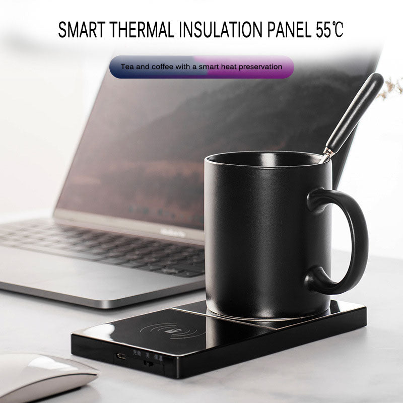 2-in-1 Heated Mug Warmer With Wireless Charging Pad