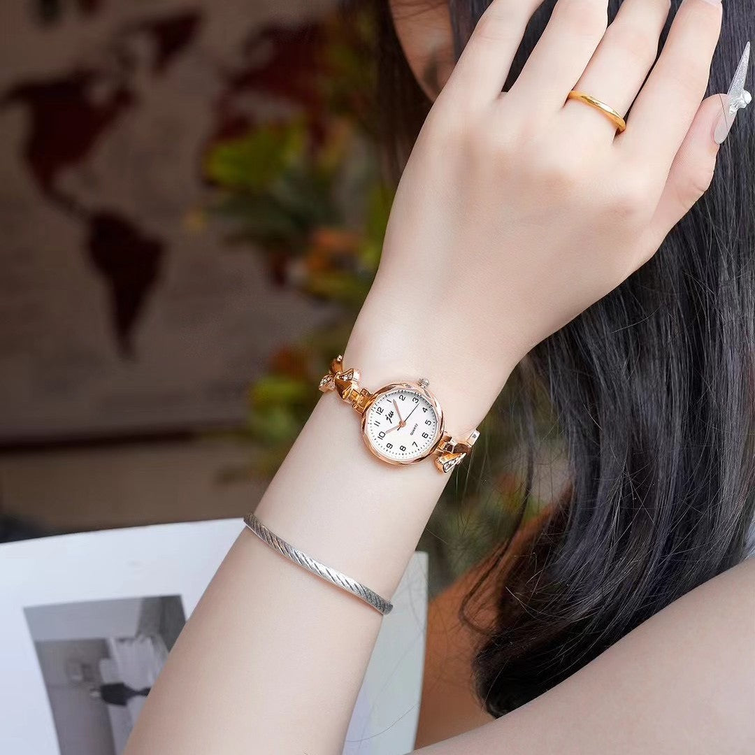 Women's Rose Gold Bracelet Watch with Slim Case, Gift Ready