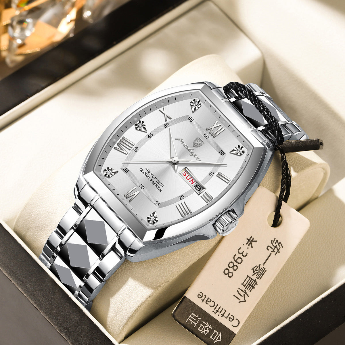 Waterproof Luminous Barrel-Shaped Men's Quartz Watch