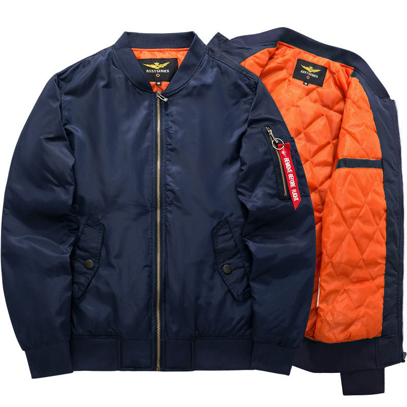 Men's Warm Winter Bomber Jacket in Military Flight Style