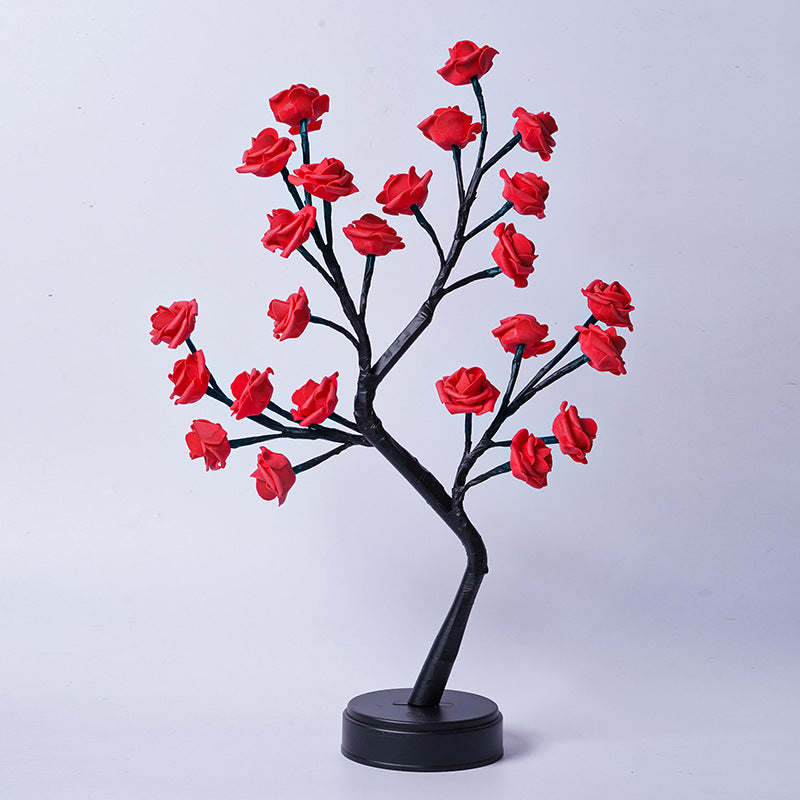 USB Rose Table Lamp with Fairy Lights for Romantic Home Decor