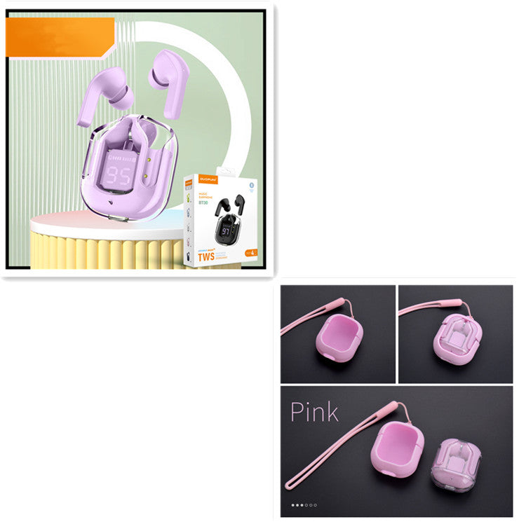Mini Transparent Wireless Earbuds With LED Power Display