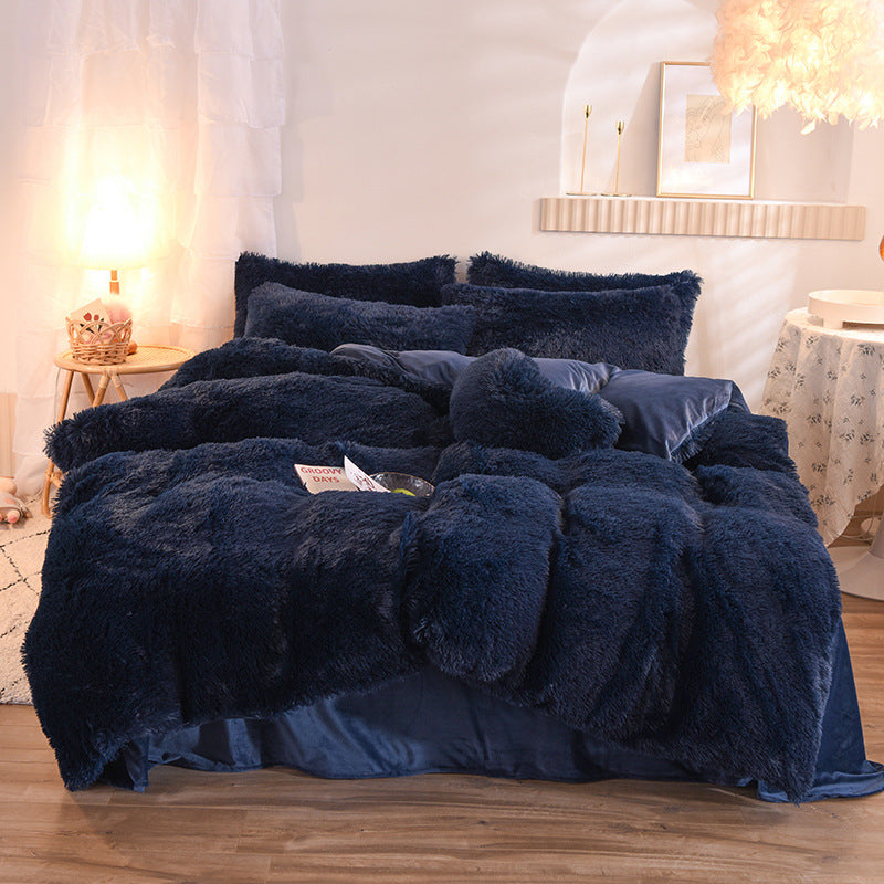Luxury Thick Fleece Duvet Cover Set, Warm Winter Bedding