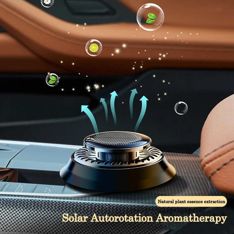 Solar Powered Rotating Car Air Freshener with Double Ring Design