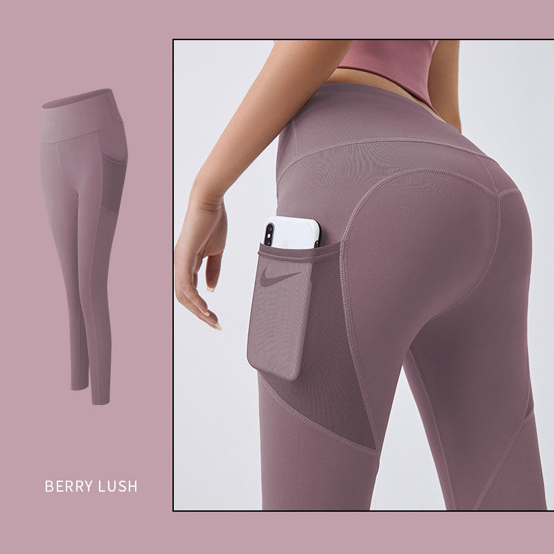 Women's High-Waist Yoga Leggings with Pocket and Tummy Control