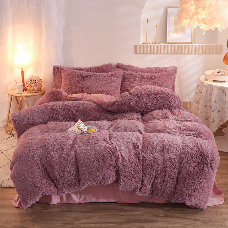 Luxury Thick Fleece Duvet Cover Set, Warm Winter Bedding