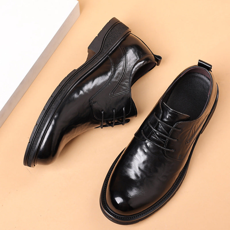 Men's Genuine Leather Thick-Soled Casual Business Shoes