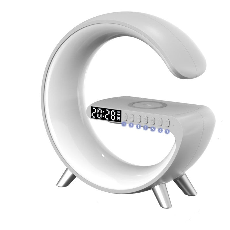 Smart G-Shaped LED Lamp With Bluetooth Speaker, Wireless Charger