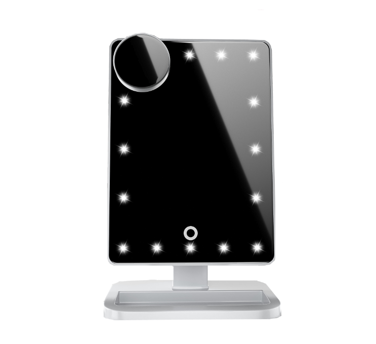 Touch Screen Makeup Mirror with 20 LED Lights and Bluetooth Speaker