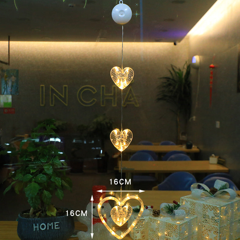 3 Piece LED Christmas Window Hanging Lights with Suction Cup