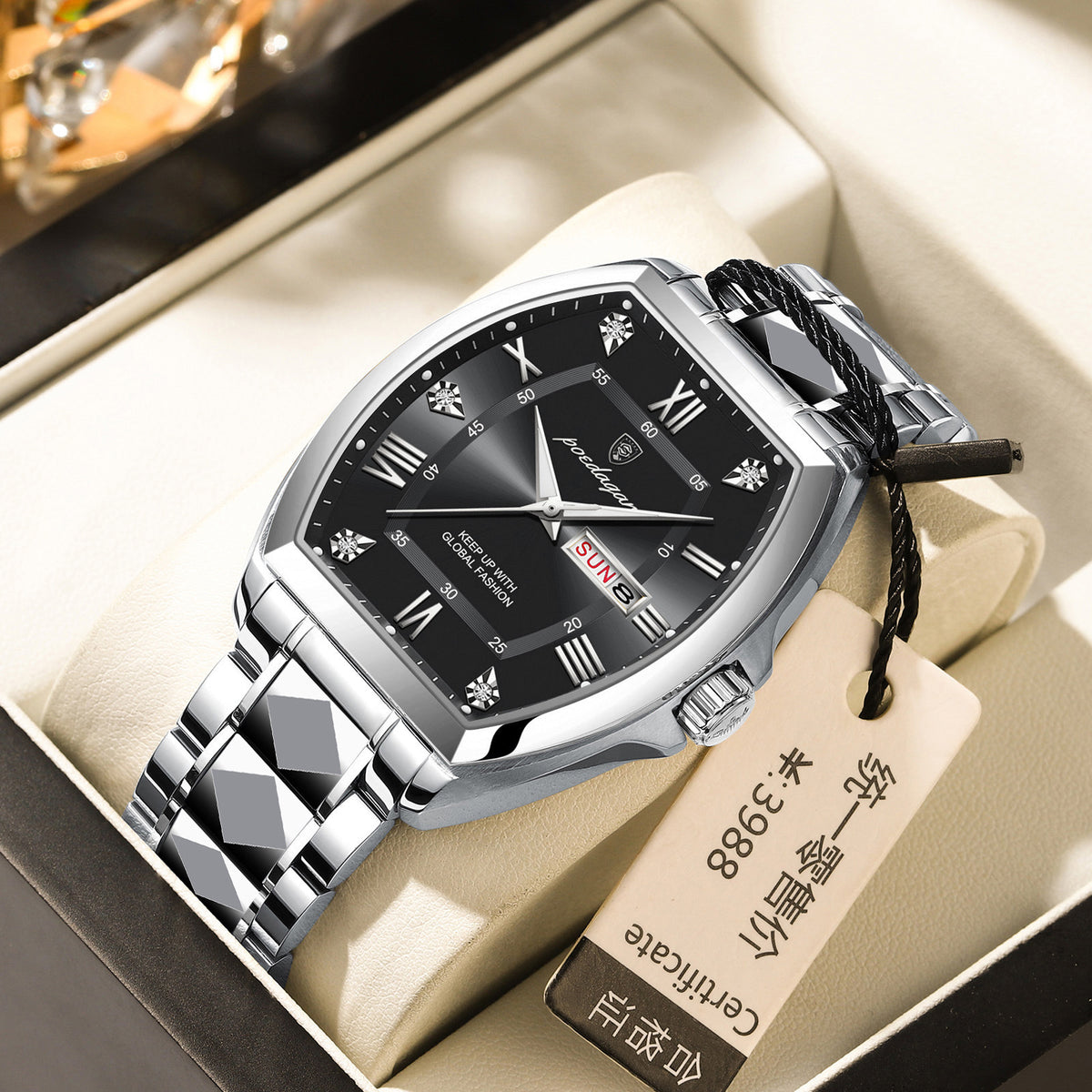 Waterproof Luminous Barrel-Shaped Men's Quartz Watch