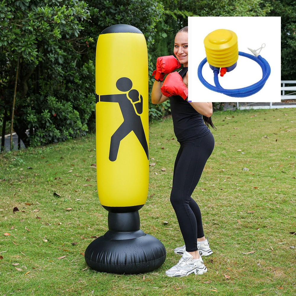 Inflatable Boxing Punching Column, Fitness Standing Sandbag with Vent