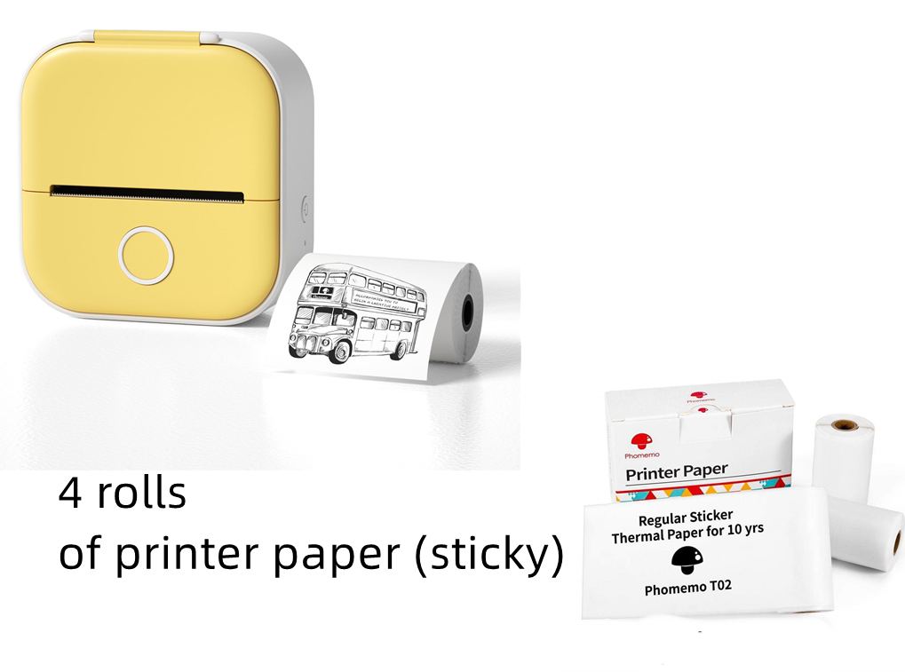 Portable Mini Bluetooth Thermal Label Printer, Inkless Printing