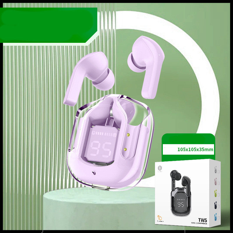 Mini Transparent Wireless Earbuds With LED Power Display