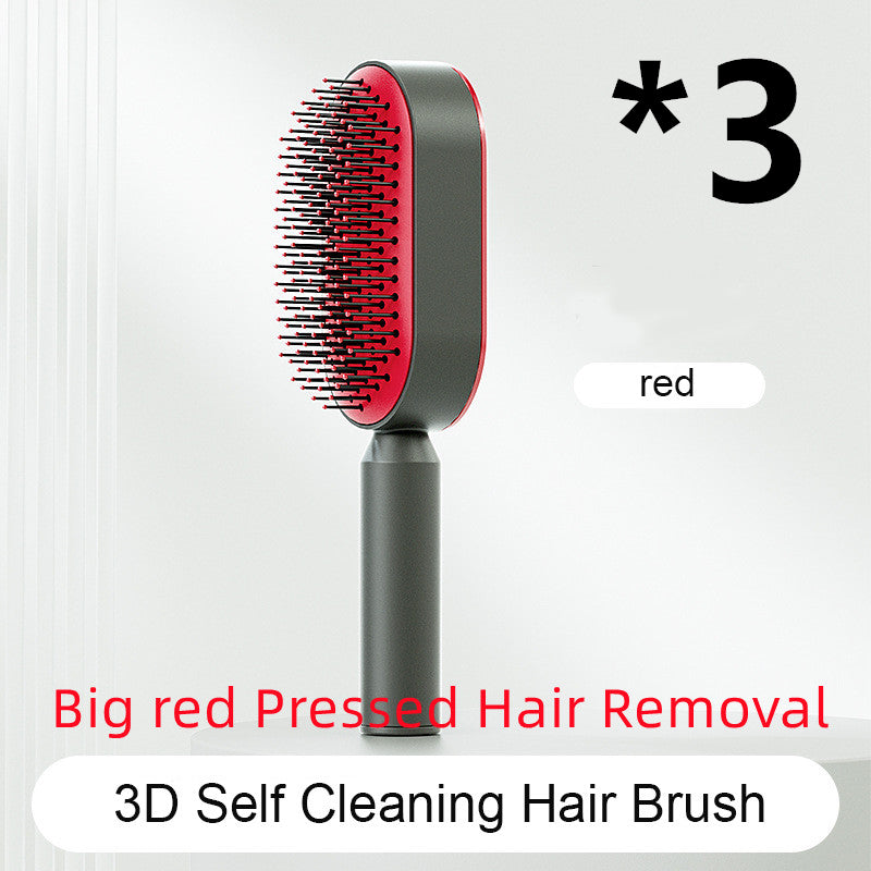 Self-Cleaning Airbag Hair Brush With Scalp Massage, Anti-Static