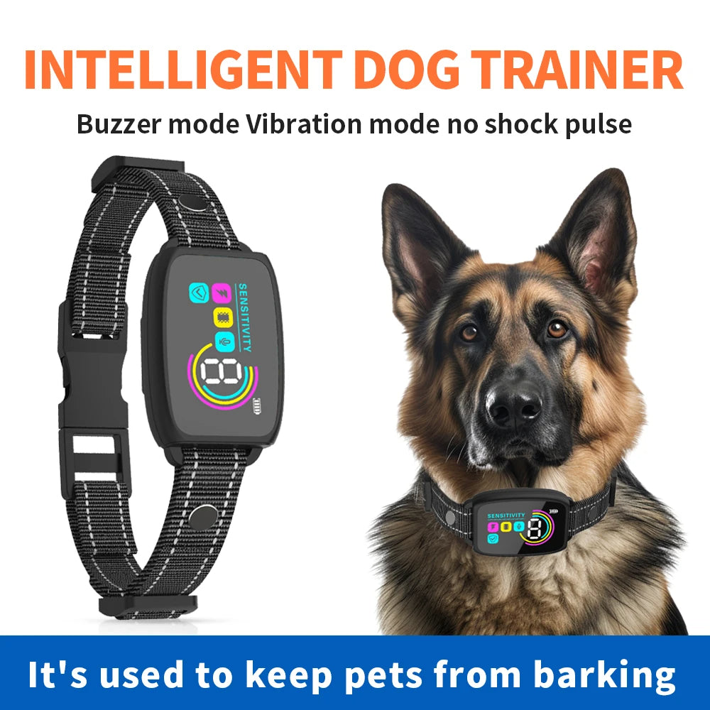 Rechargeable Anti-Barking Dog Collar, 4 Modes Smart Bark Control