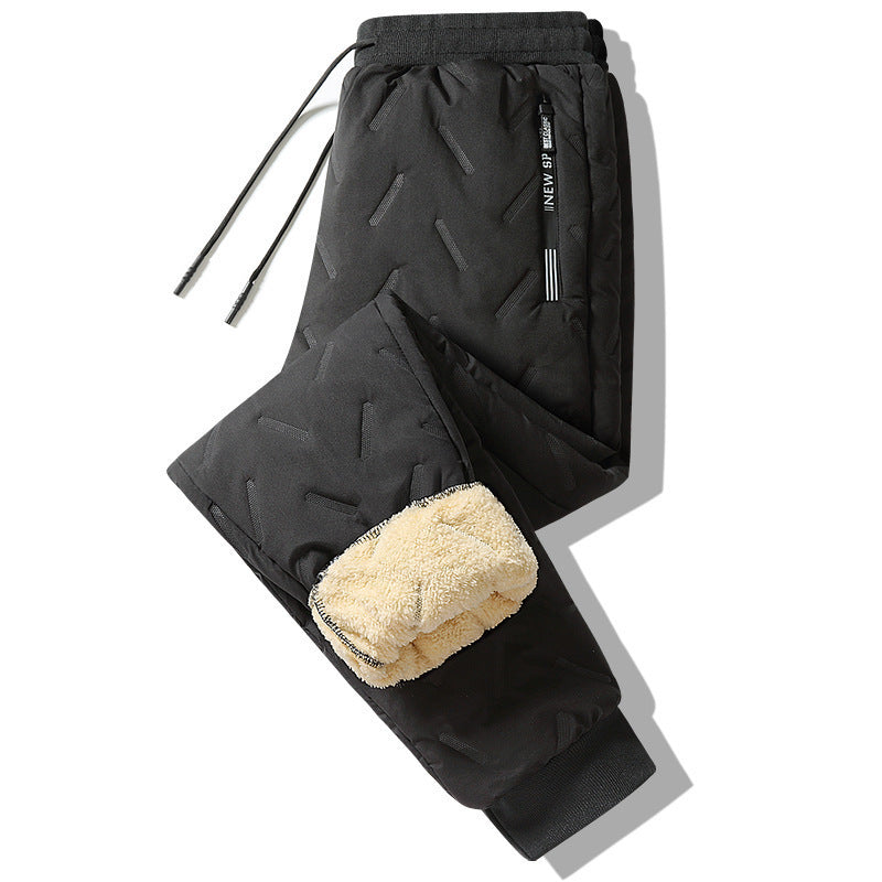 Men's Plush Fleece Sweatpants, Thick Lambswool-Lined