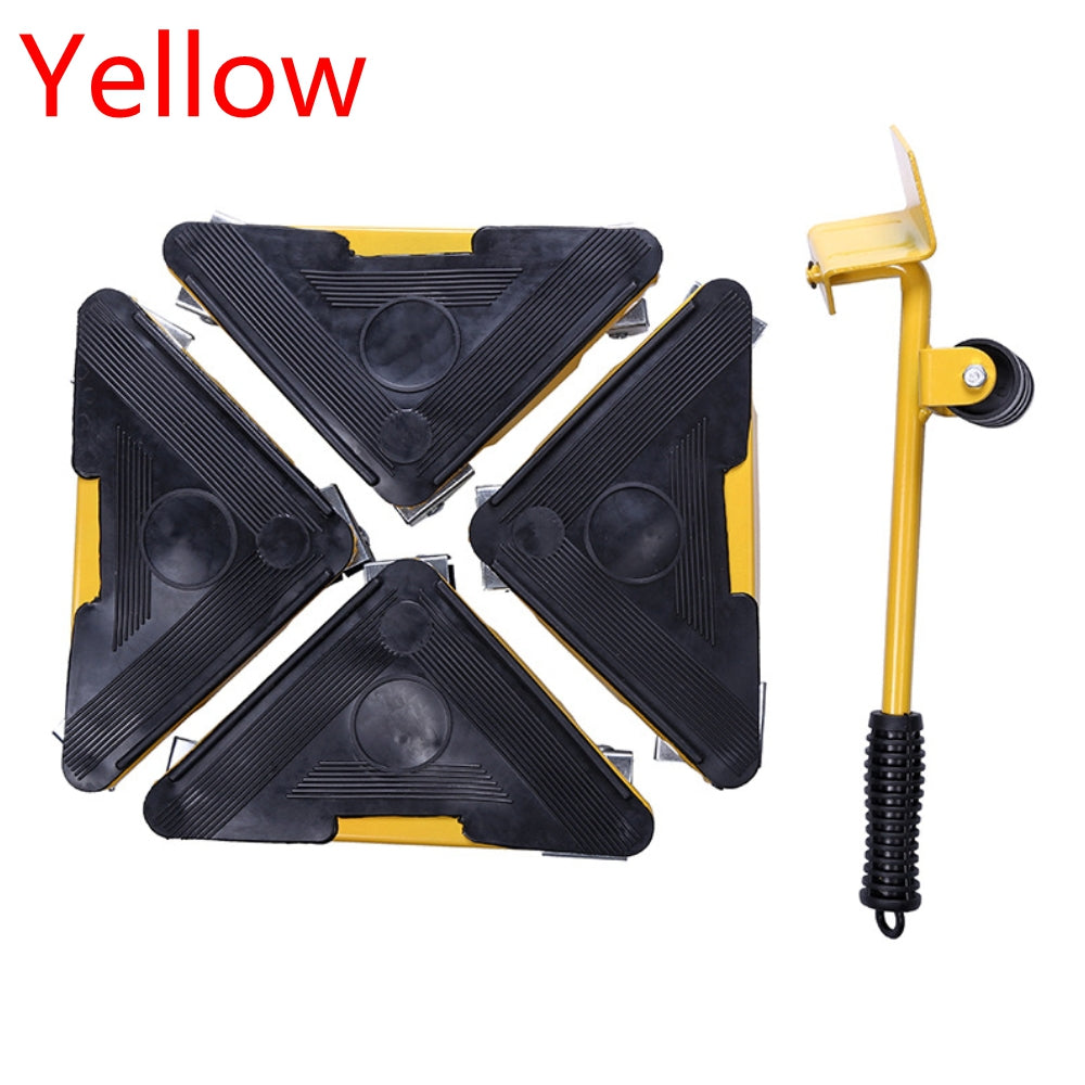 Furniture Moving Lifter Tool Set with Wheels, 5 Pieces
