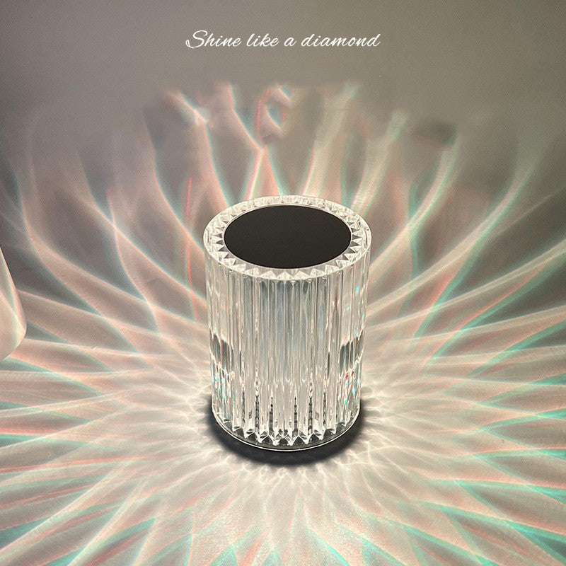 Crystal Table Lamp with RGB LED Lights and Remote Control