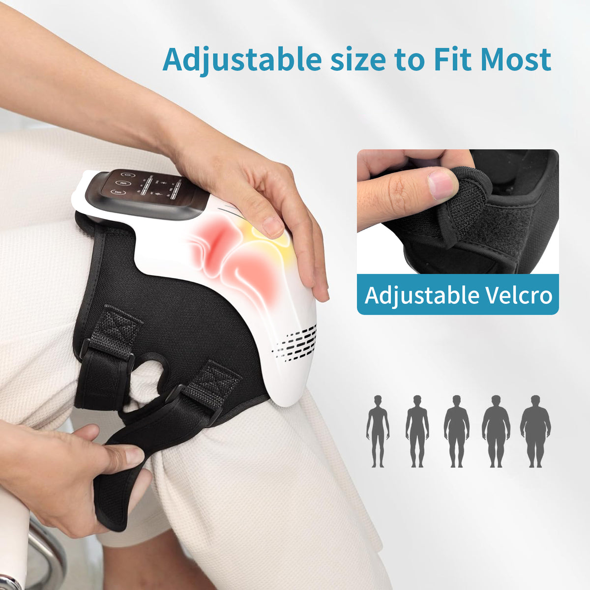 Heated Knee Massager With Vibration, Rechargeable Home Wrap