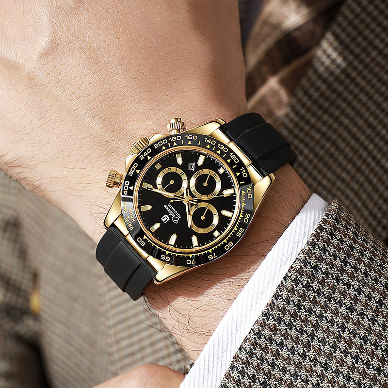 Men's Fully Automatic Mechanical Watch with Gold Case