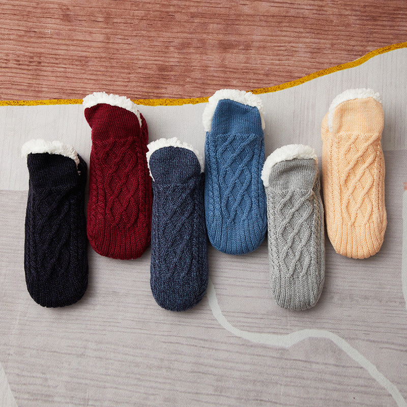Thick Wool-Blend Home Socks, Non-Slip Warm Slipper Socks