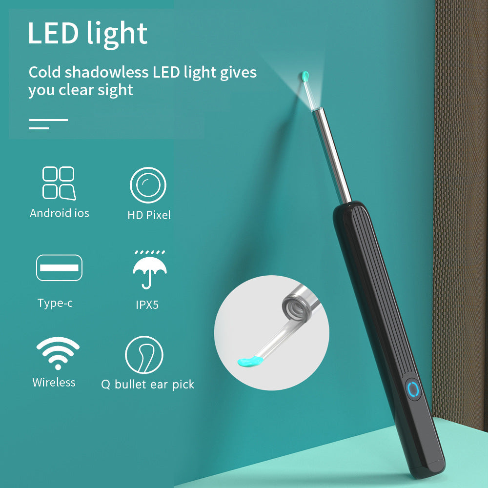 Wireless Ear Cleaner Otoscope With Camera And LED Light
