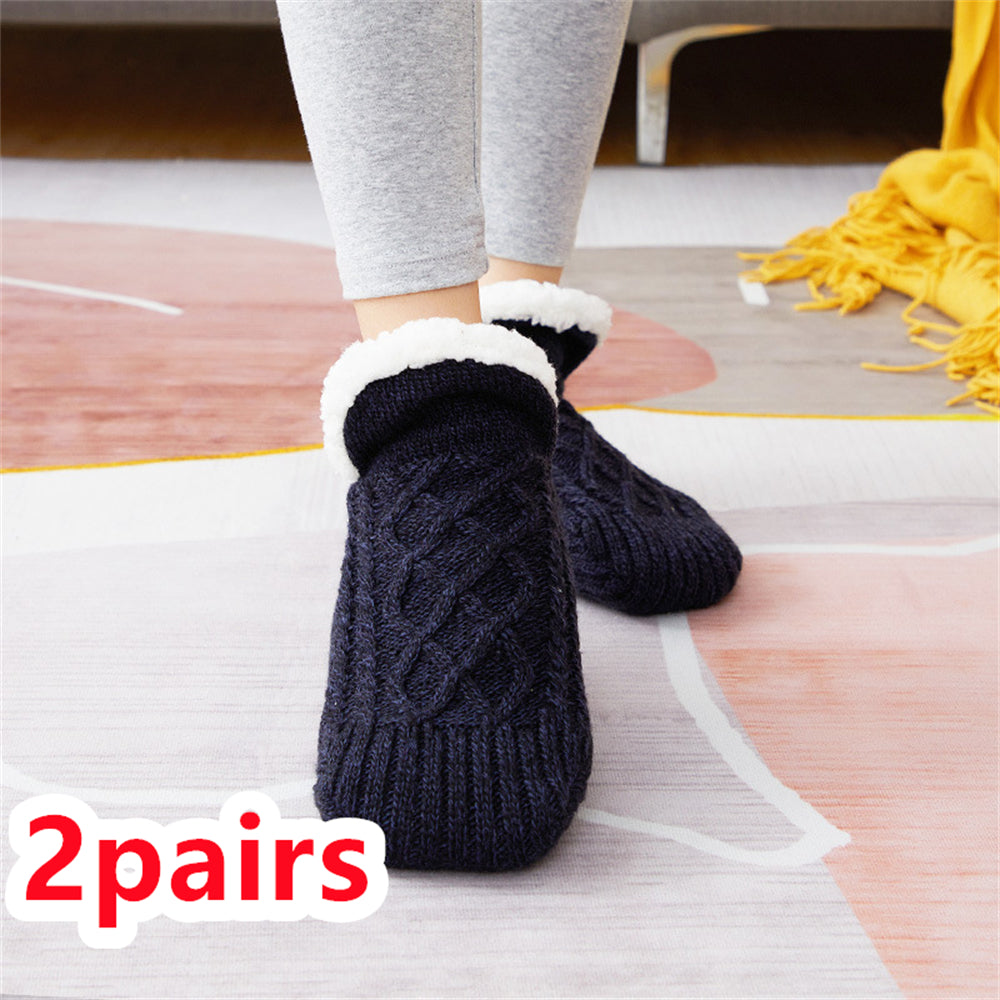 Thick Wool-Blend Home Socks, Non-Slip Warm Slipper Socks