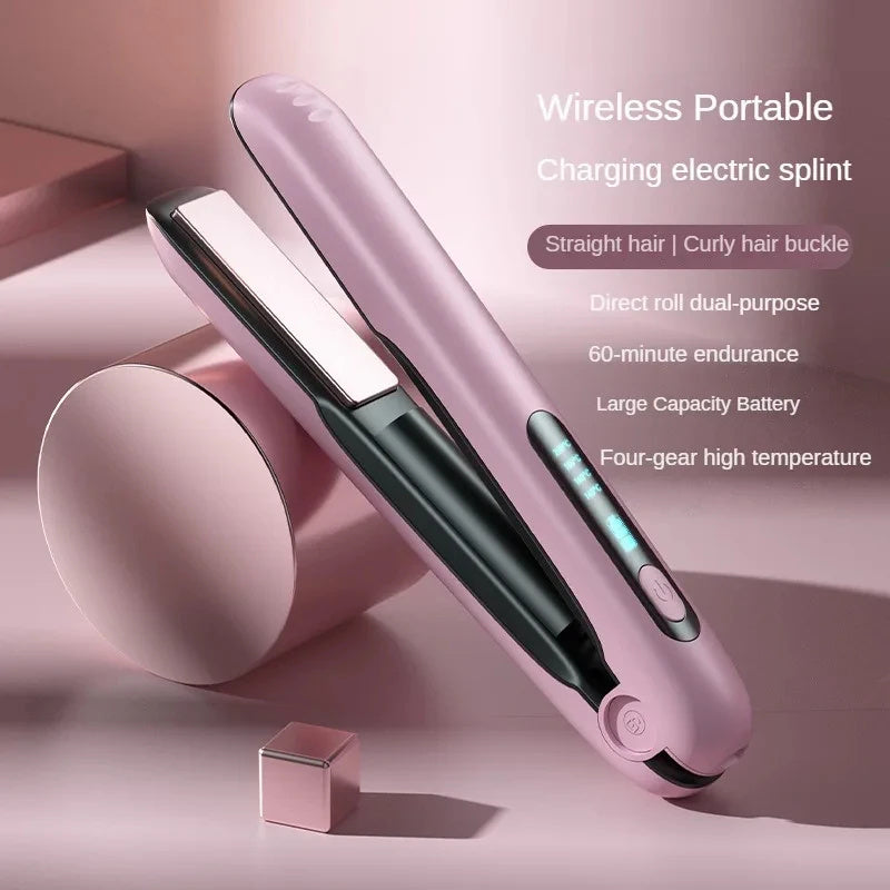 Cordless Mini Hair Straightener And Curler With USB Charging