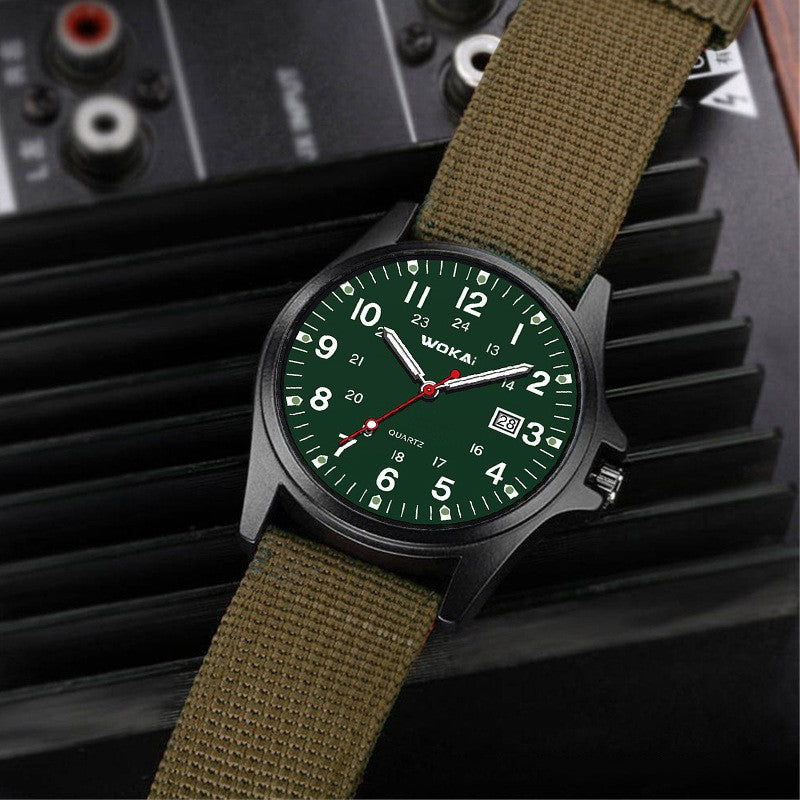 Men's Sporty Nylon Strap Minimalist Quartz Watch
