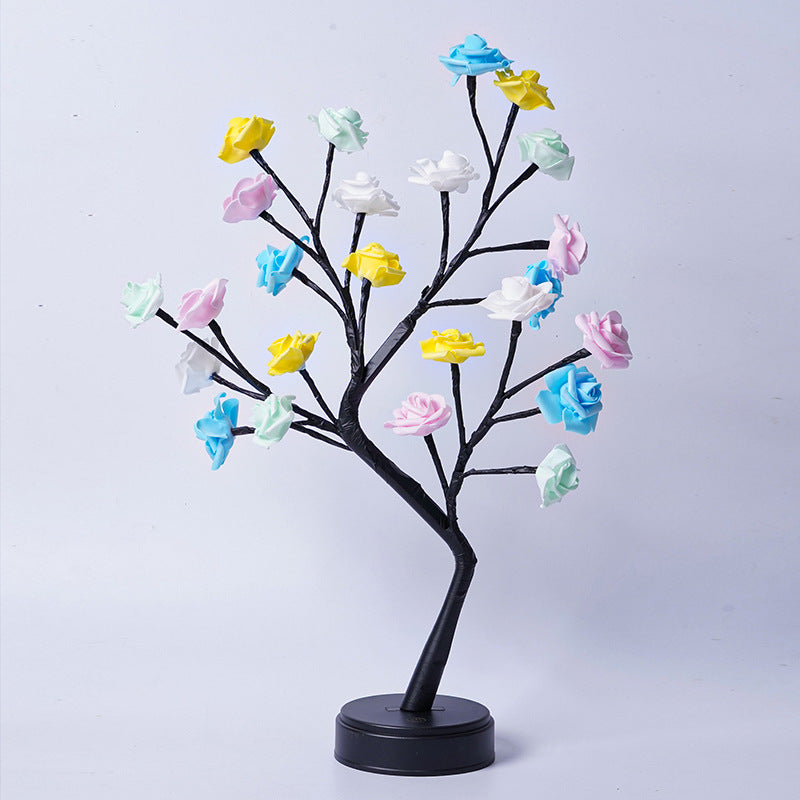 USB Rose Table Lamp with Fairy Lights for Romantic Home Decor