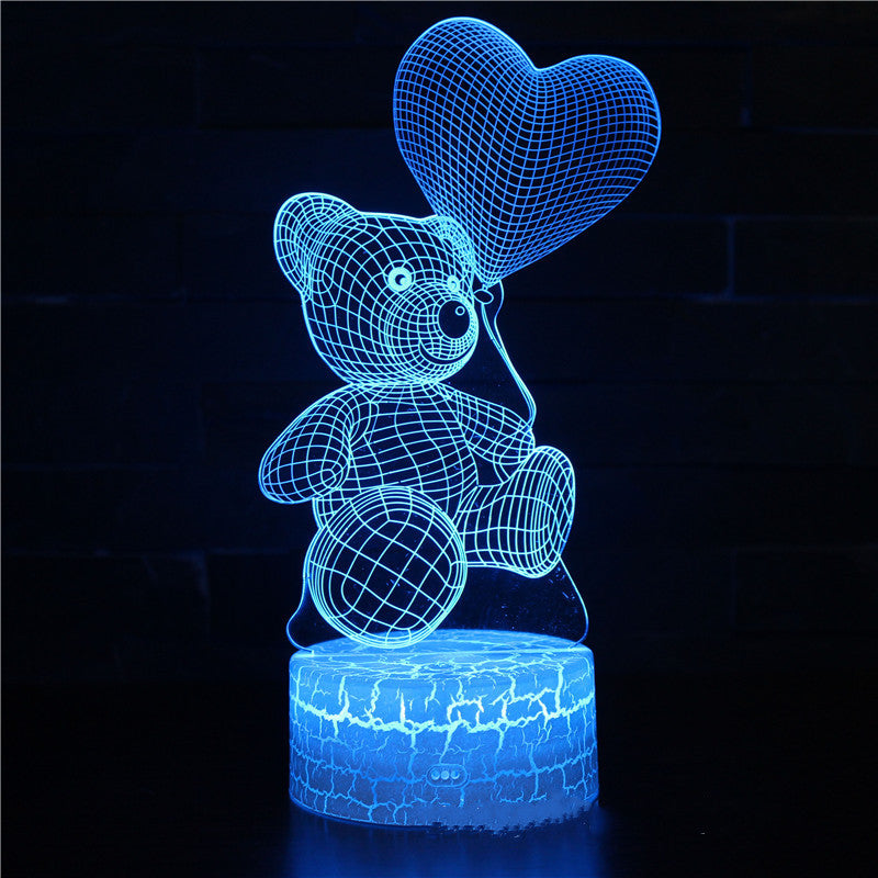 3D Acrylic USB LED Night Light with Touch or Remote Colours