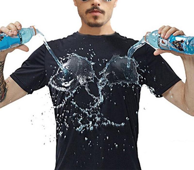 Men's Quick-Drying Waterproof T-Shirt, Half Sleeve Bottoming Top
