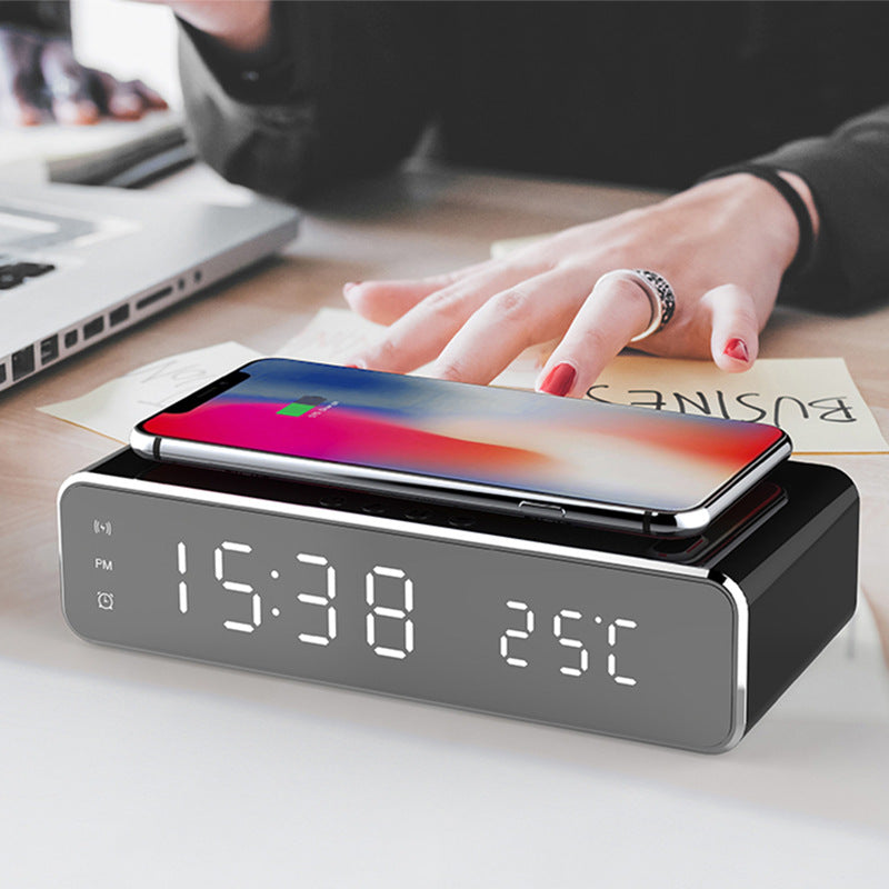 LED Digital Alarm Clock with Wireless Phone Charger for Bedside