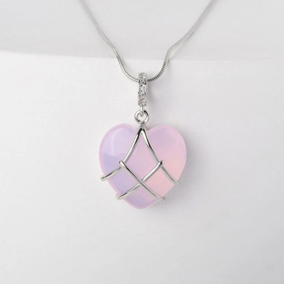 Moonstone Princess Heart Necklace For Girls In Novelty Style