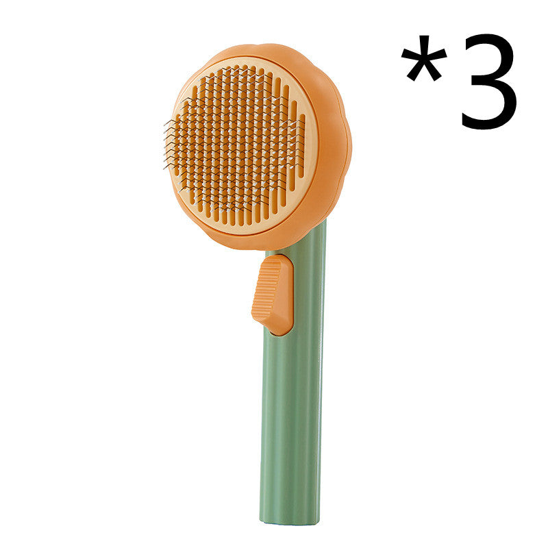 Self-Cleaning Steel Wire Cat Brush for Grooming, Hand-Held Comb