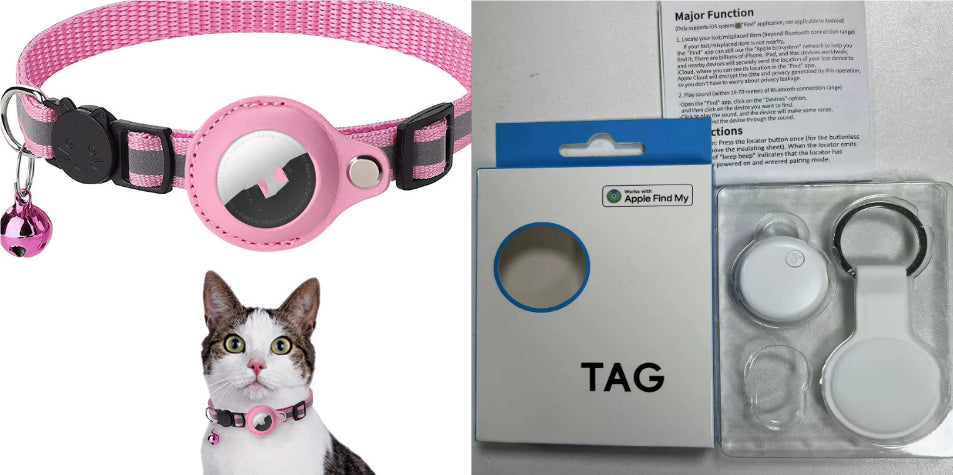 Reflective Pet Collar with Waterproof Tracker Holder Case in 16 Styles