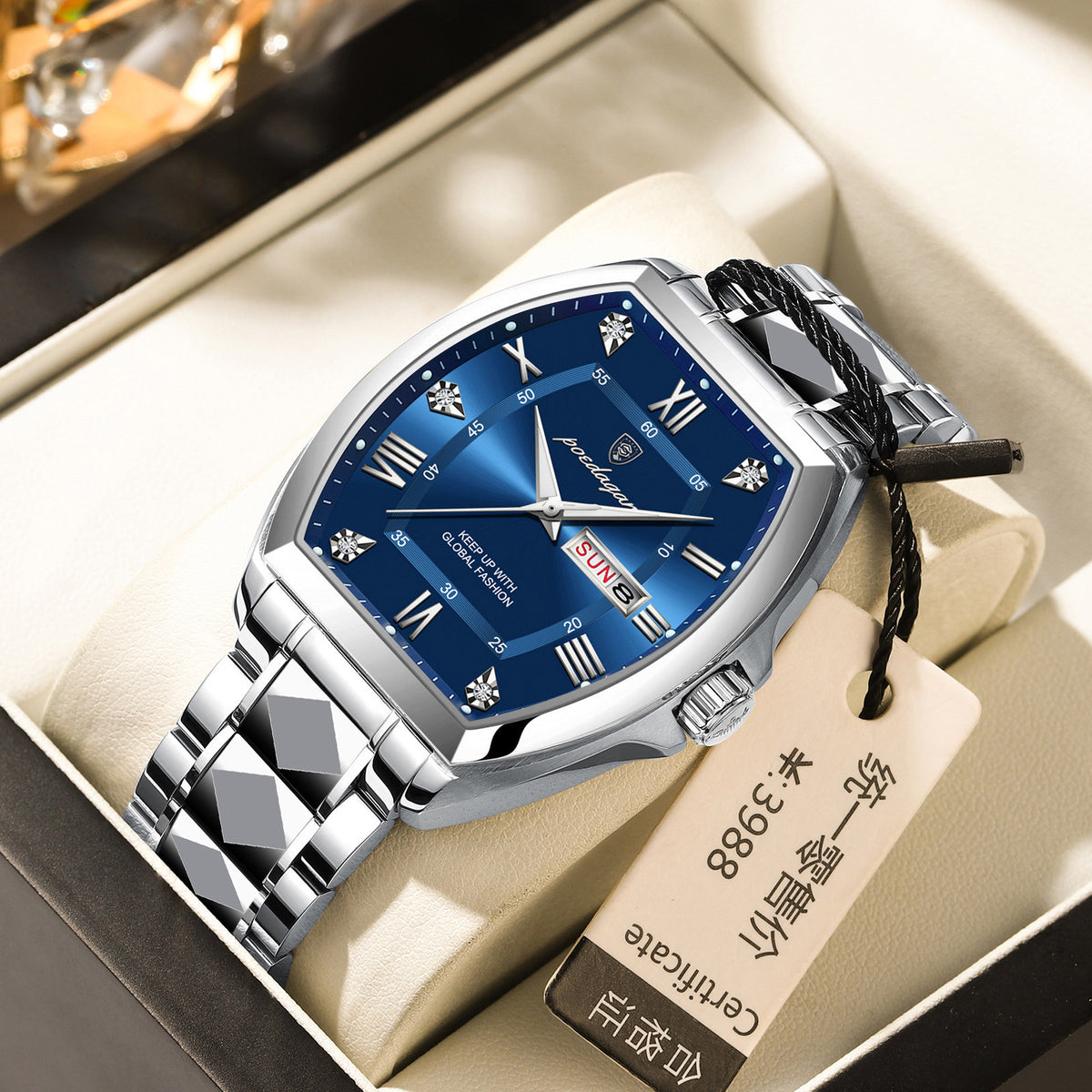 Waterproof Luminous Barrel-Shaped Men's Quartz Watch